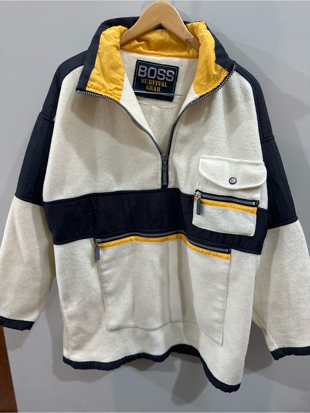 Vintage BOSS Survival Gear Fleece Pullover Y2K Gorpcore Colorblock